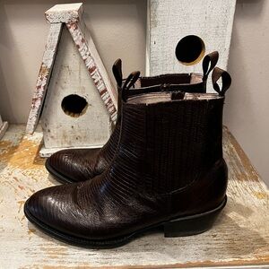 Korwin Mens Dark Brown Leather Western Cowboy Boots Size 9